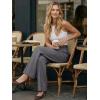image:imageLILLUSORY High Waisted Stretchy Wide Leg Dress Work Pants Trousers Business Casual Slacks with PocketsHeather Gray