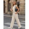 image:imageLILLUSORY Jumpsuits for Women Dressy Summer Jumpsuit 2026 Mock Neck Tops High Waist Wide Leg Pant with PocketsBeige