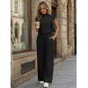 image:imageLILLUSORY Jumpsuits for Women Dressy Summer Jumpsuit 2026 Mock Neck Tops High Waist Wide Leg Pant with PocketsBlack
