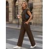 image:imageLILLUSORY Jumpsuits for Women Dressy Summer Jumpsuit 2026 Mock Neck Tops High Waist Wide Leg Pant with PocketsBrown