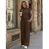 image:imageLILLUSORY Jumpsuits for Women Dressy Summer Jumpsuit 2026 Mock Neck Tops High Waist Wide Leg Pant with PocketsBrown