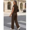 image:imageLILLUSORY Jumpsuits for Women Dressy Summer Jumpsuit 2026 Mock Neck Tops High Waist Wide Leg Pant with PocketsBrown