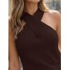 image:imageLILLUSORY Knit Halter Tops Sleeveless Lightweight Summer Sweater VestChocolate Brown
