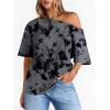 image:imageLILLUSORY Off The Shoulder Tops Oversized Tshirts Short Sleeve Basic Tee 2026 Casual Summer Fashion ClothesCamodg