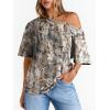image:imageLILLUSORY Off The Shoulder Tops Oversized Tshirts Short Sleeve Basic Tee 2026 Casual Summer Fashion ClothesCamokg
