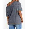 image:imageLILLUSORY Off The Shoulder Tops Oversized Tshirts Short Sleeve Basic Tee 2026 Casual Summer Fashion ClothesDark Grey