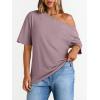 image:imageLILLUSORY Off The Shoulder Tops Oversized Tshirts Short Sleeve Basic Tee 2026 Casual Summer Fashion ClothesDark Pink