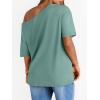 image:imageLILLUSORY Off The Shoulder Tops Oversized Tshirts Short Sleeve Basic Tee 2026 Casual Summer Fashion ClothesLight Green