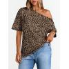 image:imageLILLUSORY Off The Shoulder Tops Oversized Tshirts Short Sleeve Basic Tee 2026 Casual Summer Fashion ClothesLprint