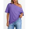 image:imageLILLUSORY Off The Shoulder Tops Oversized Tshirts Short Sleeve Basic Tee 2026 Casual Summer Fashion ClothesPurple