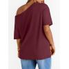 image:imageLILLUSORY Off The Shoulder Tops Oversized Tshirts Short Sleeve Basic Tee 2026 Casual Summer Fashion ClothesWinered
