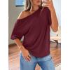 image:imageLILLUSORY Off The Shoulder Tops Oversized Tshirts Short Sleeve Basic Tee 2026 Casual Summer Fashion ClothesWinered