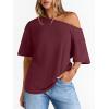 image:imageLILLUSORY Off The Shoulder Tops Oversized Tshirts Short Sleeve Basic Tee 2026 Casual Summer Fashion ClothesWinered