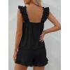 image:imageLILLUSORY Pajamas Sets for Women 2 Piece Cute Bridal Pjs Sexy Lounge Sleepwear Summer Outfits 2026 Ruffle Tops and ShortsBlack