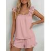 image:imageLILLUSORY Pajamas Sets for Women 2 Piece Cute Bridal Pjs Sexy Lounge Sleepwear Summer Outfits 2026 Ruffle Tops and ShortsPink