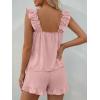 image:imageLILLUSORY Pajamas Sets for Women 2 Piece Cute Bridal Pjs Sexy Lounge Sleepwear Summer Outfits 2026 Ruffle Tops and ShortsPink