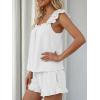 image:imageLILLUSORY Pajamas Sets for Women 2 Piece Cute Bridal Pjs Sexy Lounge Sleepwear Summer Outfits 2026 Ruffle Tops and ShortsWhite