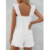 image:imageLILLUSORY Pajamas Sets for Women 2 Piece Cute Bridal Pjs Sexy Lounge Sleepwear Summer Outfits 2026 Ruffle Tops and ShortsWhite