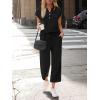 image:imageLILLUSORY Two Piece Lounge Sets for Women Spring Vacation Beach Travel Airport Outfits Casual Cruise Fashion 2026Black