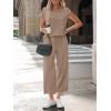 image:imageLILLUSORY Two Piece Lounge Sets for Women Spring Vacation Beach Travel Airport Outfits Casual Cruise Fashion 2026Coffee