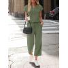 image:imageLILLUSORY Two Piece Lounge Sets for Women Spring Vacation Beach Travel Airport Outfits Casual Cruise Fashion 2026Green