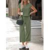 image:imageLILLUSORY Two Piece Lounge Sets for Women Spring Vacation Beach Travel Airport Outfits Casual Cruise Fashion 2026Green