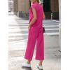 image:imageLILLUSORY Two Piece Lounge Sets for Women Spring Vacation Beach Travel Airport Outfits Casual Cruise Fashion 2026Hot Pink