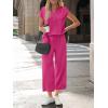 image:imageLILLUSORY Two Piece Lounge Sets for Women Spring Vacation Beach Travel Airport Outfits Casual Cruise Fashion 2026Hot Pink