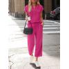 image:imageLILLUSORY Two Piece Lounge Sets for Women Spring Vacation Beach Travel Airport Outfits Casual Cruise Fashion 2026Hot Pink