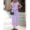 image:imageLILLUSORY Two Piece Lounge Sets for Women Spring Vacation Beach Travel Airport Outfits Casual Cruise Fashion 2026Purple