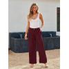 image:imageLILLUSORY Wide Leg Dress Pants Womens High Waisted Dressy TrousersWine Red