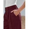image:imageLILLUSORY Wide Leg Dress Pants Womens High Waisted Dressy TrousersWine Red