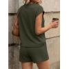 image:imageLILLUSORY Women 2 Piece Matching Lounge Sets Clothing 2026 Waffle Knit Cap Sleeve Summer Airport Outfits with ShortsArmy Green