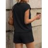 image:imageLILLUSORY Women 2 Piece Matching Lounge Sets Clothing 2026 Waffle Knit Cap Sleeve Summer Airport Outfits with ShortsBlack