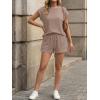 image:imageLILLUSORY Women 2 Piece Matching Lounge Sets Clothing 2026 Waffle Knit Cap Sleeve Summer Airport Outfits with ShortsDark Khaki