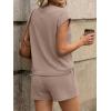 image:imageLILLUSORY Women 2 Piece Matching Lounge Sets Clothing 2026 Waffle Knit Cap Sleeve Summer Airport Outfits with ShortsDark Khaki