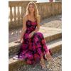 image:imageLILLUSORY Women Floral Maxi Summer Dress 2026 Flowy Elegant Spaghetti Strap Long Sundress Beach Vacation Wedding Guest OutfitFloral Black Rose Red