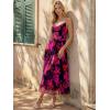 image:imageLILLUSORY Women Floral Maxi Summer Dress 2026 Flowy Elegant Spaghetti Strap Long Sundress Beach Vacation Wedding Guest OutfitFloral Black Rose Red