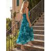 image:imageLILLUSORY Women Floral Maxi Summer Dress 2026 Flowy Elegant Spaghetti Strap Long Sundress Beach Vacation Wedding Guest OutfitFloral Blue Green