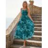 image:imageLILLUSORY Women Floral Maxi Summer Dress 2026 Flowy Elegant Spaghetti Strap Long Sundress Beach Vacation Wedding Guest OutfitFloral Blue Green