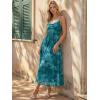 image:imageLILLUSORY Women Floral Maxi Summer Dress 2026 Flowy Elegant Spaghetti Strap Long Sundress Beach Vacation Wedding Guest OutfitFloral Blue Green