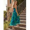 image:imageLILLUSORY Women Floral Maxi Summer Dress 2026 Flowy Elegant Spaghetti Strap Long Sundress Beach Vacation Wedding Guest OutfitFloral Green