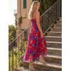 image:imageLILLUSORY Women Floral Maxi Summer Dress 2026 Flowy Elegant Spaghetti Strap Long Sundress Beach Vacation Wedding Guest OutfitFloral Navy Red Flower