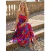 image:imageLILLUSORY Women Floral Maxi Summer Dress 2026 Flowy Elegant Spaghetti Strap Long Sundress Beach Vacation Wedding Guest OutfitFloral Navy Red Flower