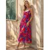 image:imageLILLUSORY Women Floral Maxi Summer Dress 2026 Flowy Elegant Spaghetti Strap Long Sundress Beach Vacation Wedding Guest OutfitFloral Navy Red Flower