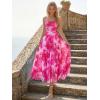 image:imageLILLUSORY Women Floral Maxi Summer Dress 2026 Flowy Elegant Spaghetti Strap Long Sundress Beach Vacation Wedding Guest OutfitFloral Pink