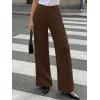 image:imageLILLUSORY Women High Waisted Stretchy Wide Leg Work Pants Business Casual Trousers with Pockets 2026Chocolate Brown