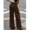 image:imageLILLUSORY Women High Waisted Stretchy Wide Leg Work Pants Business Casual Trousers with Pockets 2026Chocolate Brown