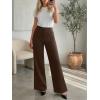 image:imageLILLUSORY Women High Waisted Stretchy Wide Leg Work Pants Business Casual Trousers with Pockets 2026Chocolate Brown