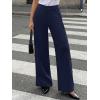 image:imageLILLUSORY Women High Waisted Stretchy Wide Leg Work Pants Business Casual Trousers with Pockets 2026Navy Blue
